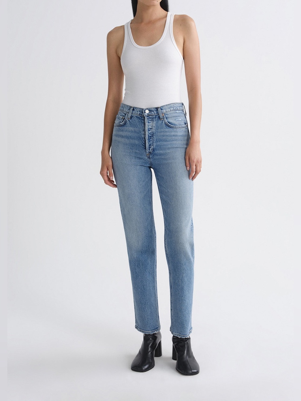 Agolde Renew 90's Pinch High-Rise Straight Leg Denim Jeans 27 Contemporary